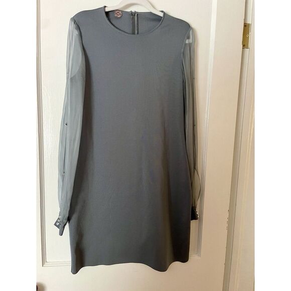 Azzaro‎ Paris Small Knee Length Mother Of The Bride Event Party Dress Sheer Arms - Picture 3 of 6